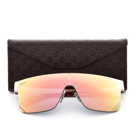 gucci mirrored shield sunglasses|gucci rimless shield sunglasses.